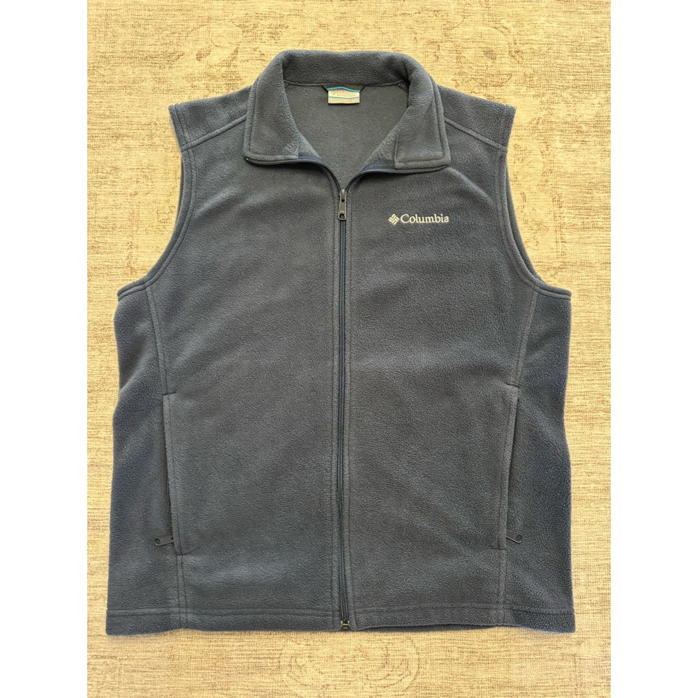 Columbia Mens Steens Mountain Fleece Vest Navy Blue Full Zip Medium